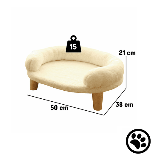 Cama Sofa Blanca Para Mascotas