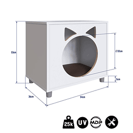 Velador Blanco Pet Para Gato Con Cojín