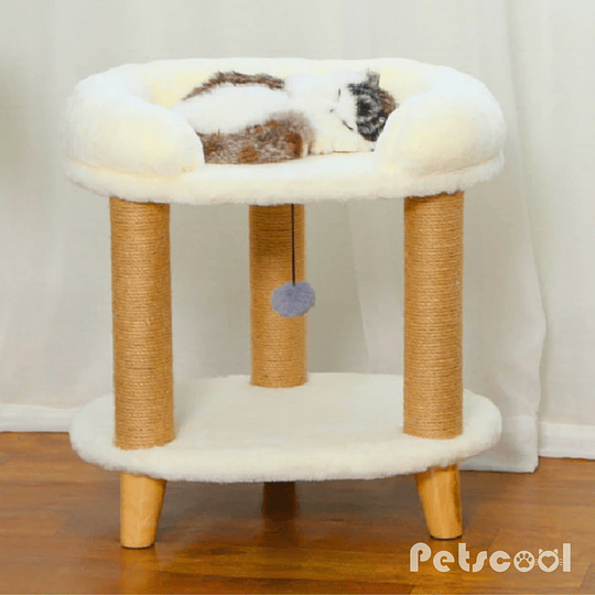Rascador Cama Blanco Para Gato