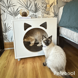 Velador Blanco Pet Para Gato Con Cojín