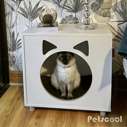 Velador Blanco Pet Para Gato Con Cojín