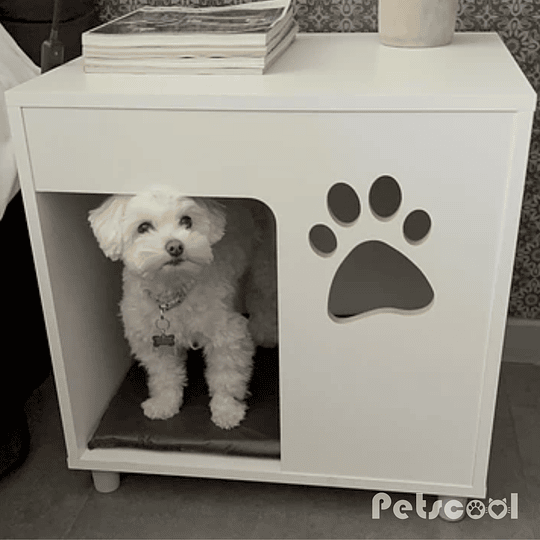 Velador Blanco Pet Para Perro Con Cojín