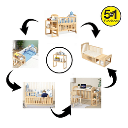 Cuna Evolutiva Madera 5 En 1 - Preventa 16 de Marzo
