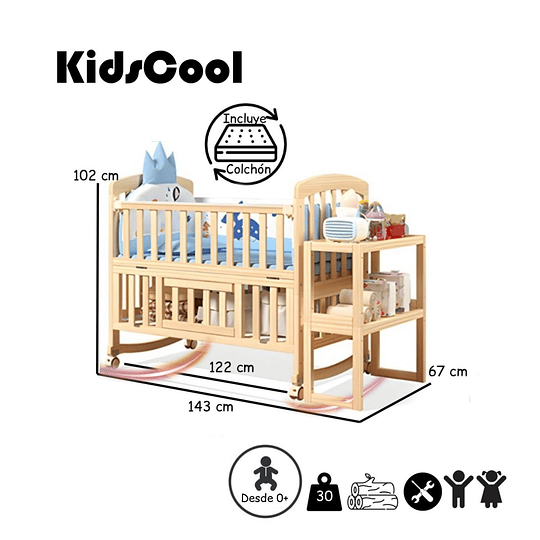 Cuna Evolutiva Madera 5 En 1 - Preventa 16 de Marzo
