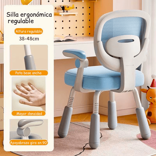 Silla Escritorio Ergonomica Infantil Azul - Preventa 16 de Marzo