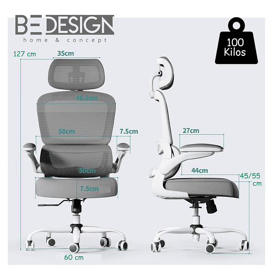 Silla De Escritorio Ergonómica Gris- Preventa 16 de Marzo