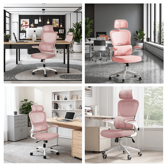 Silla De Escritorio Ergonómica Rosado  - Preventa 16 de Marzo