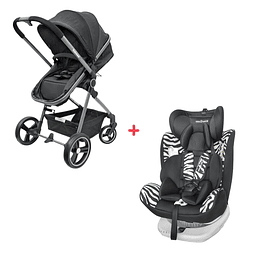 Coche Cuna Compact Negro + Silla de auto 360