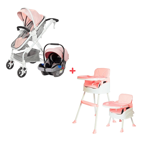 Coche Cuna Travel System + Silla de comer
