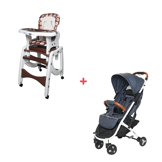 Silla de comer 3 en 1 + Coche Paseo Compact Bag City