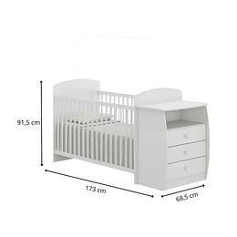 Cuna con Mudador Bambini Blanco - Retiro Express