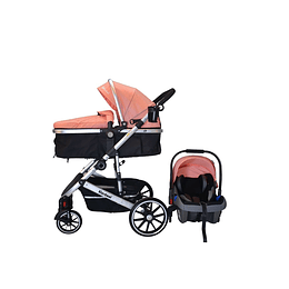 Coche Travel Lux 3 En 1 Kidscool Rosado - Retiro Express