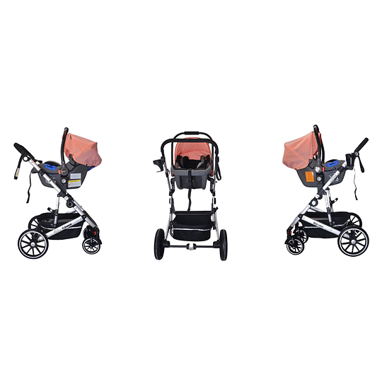 Coche Travel Lux 3 En 1 Kidscool Rosado - Retiro Express