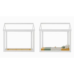 Cama Casita Montessori Cariño Blanca - Retiro Express