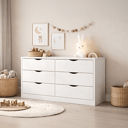 Comoda 6 Cajones Pisa Blanco
