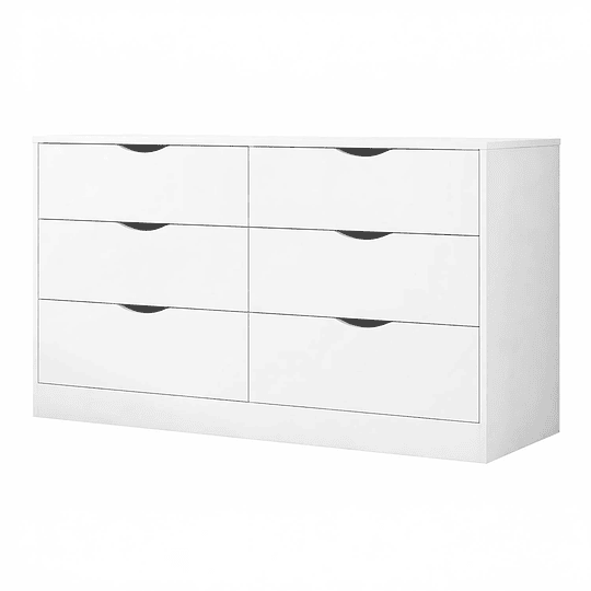 Comoda 6 Cajones Pisa Blanco