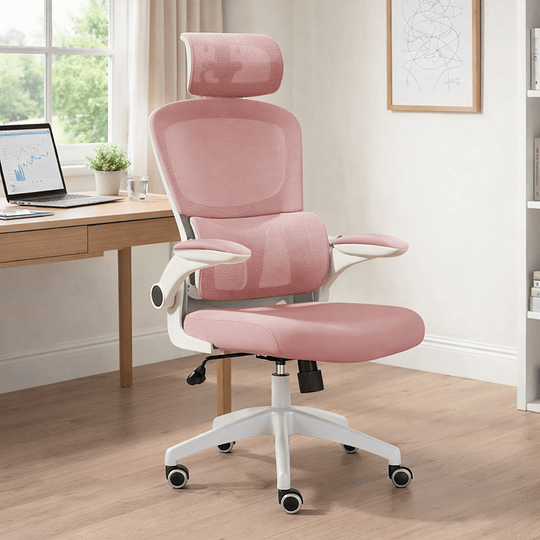 Silla De Escritorio Ergonómica Rosado