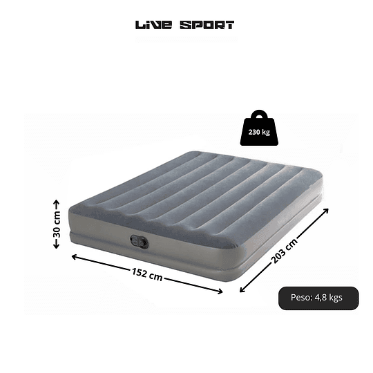 Cama Inflable Electrica Gris Usb 2 Pl  