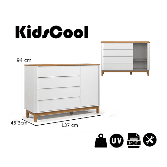 Retiro Express - Comoda Flow Blanca Eco Wood