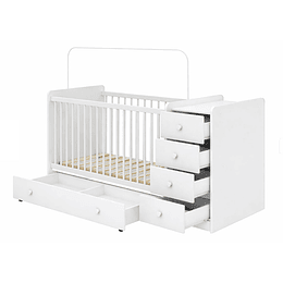 Cuna Con Comoda Y Cajonera Blanco Top Baby