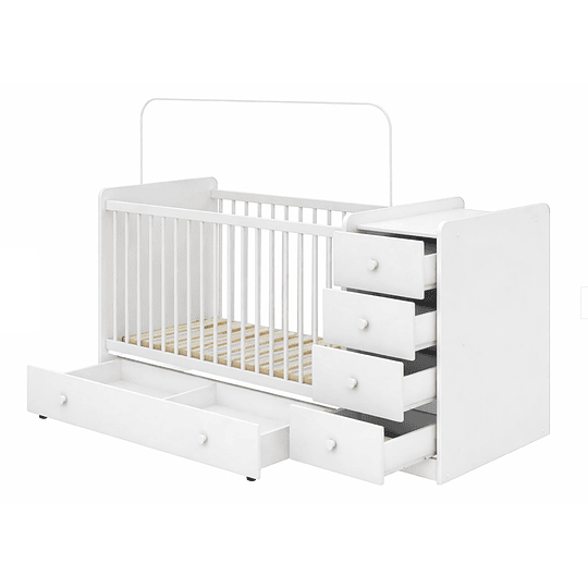Cuna Con Comoda Y Cajonera Blanco Top Baby