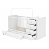 Cuna Con Comoda Y Cajonera Blanco Top Baby