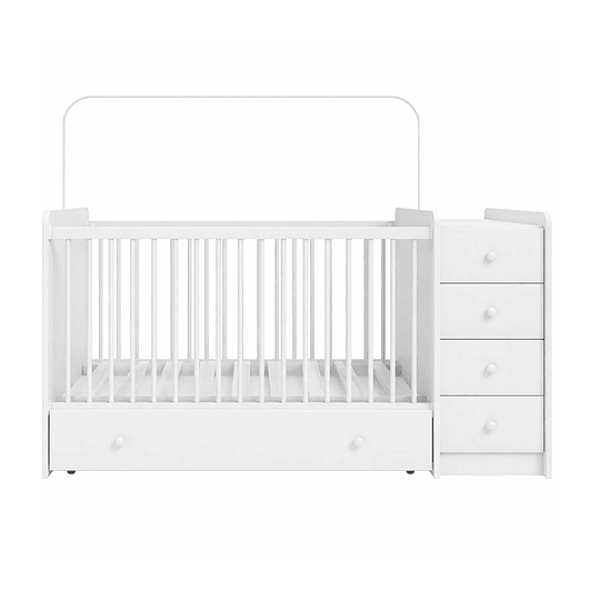 Cuna Con Comoda Y Cajonera Blanco Top Baby