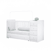 Cuna Con Comoda Y Cajonera Blanco Top Baby
