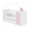 Cuna Con Comoda Top Baby Rosada 