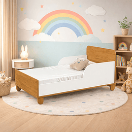 Cuna Madera New Zupi Blanca Caramelo 