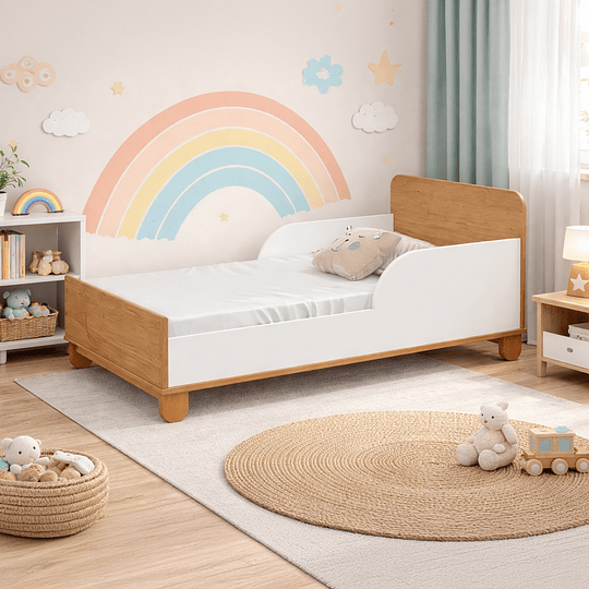 Cuna Madera New Zupi Blanca Caramelo 