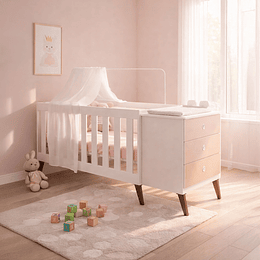Cuna Con Cajonera Encanto Rosada