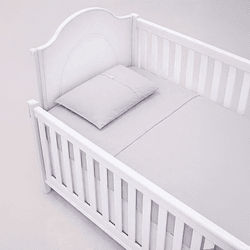 Juego de sabanas 100% algodón para cuna Gris