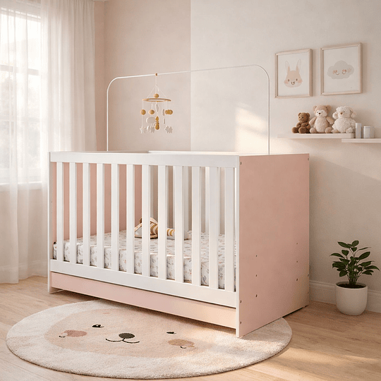 Cuna New 3 Funciones Rosado 