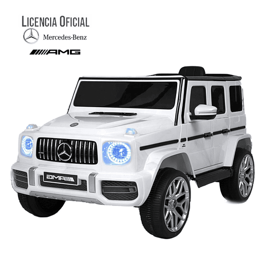  Auto a Batería Jeep G63 Con Licencia Mercedes 12V Blanco