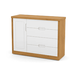 Comoda Tutto Con Puerta Blanca Caramelo