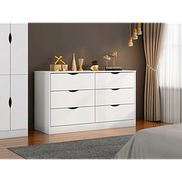 Comoda 6 Cajones Pisa Blanco