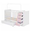 Cuna Con Comoda Top Baby Rosada 