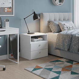 Velador 2 cajones Amore blanco