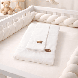 Juego Sabanas Cuna Blanco 100% Algodón