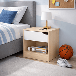 Velador 1 Cajon Compaq Blanco