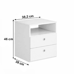 Velador 2 cajones Amore blanco