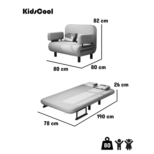 Retiro Express - Sofa Mini Cama Infantil Gris