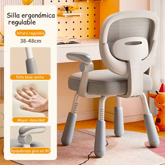 Retiro Express - Silla Escritorio Ergonomica Infantil Gris - Preventa 16 de Marzo