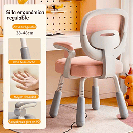 Retiro Express - Silla Escritorio Ergonomica Infantil Rosada - Preventa 16 de Marzo