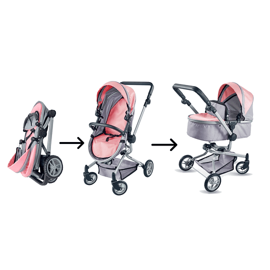 Retiro Express - Coche Cuna para muñeca 2 funciones en 1
