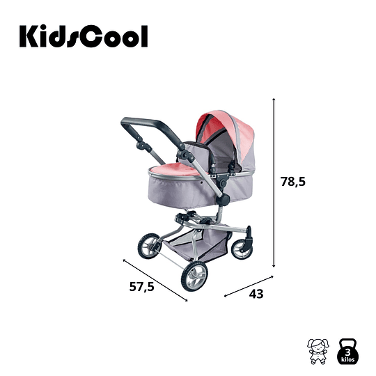 Retiro Express - Coche Cuna para muñeca 2 funciones en 1