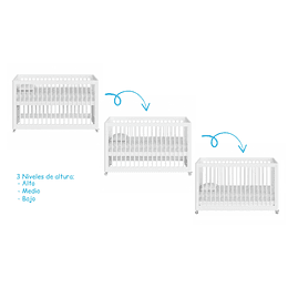 Cuna Antirreflujo 3 en 1 Lion Blanca Kidscool - Preventa 16 de Abril