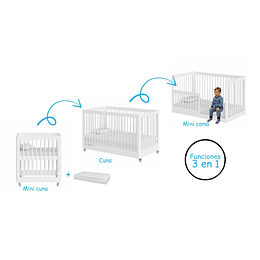 Cuna Antirreflujo 3 en 1 Lion Blanca Kidscool - Preventa 16 de Abril