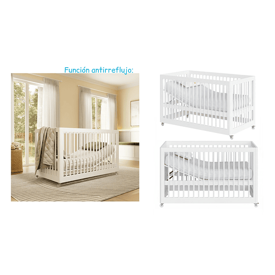 Cuna Antirreflujo 3 en 1 Lion Blanca Kidscool - Preventa 16 de Abril